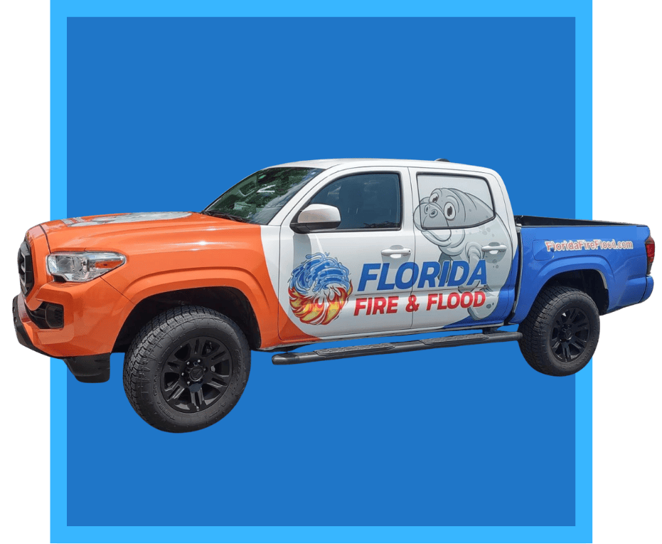 Florida Fire Flood company truck in Maitland, FL, providing water damage restoration services.