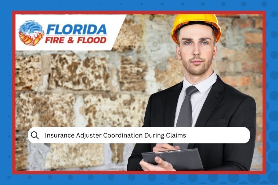 Man in suit and hard hat stands near damaged wall, text box says