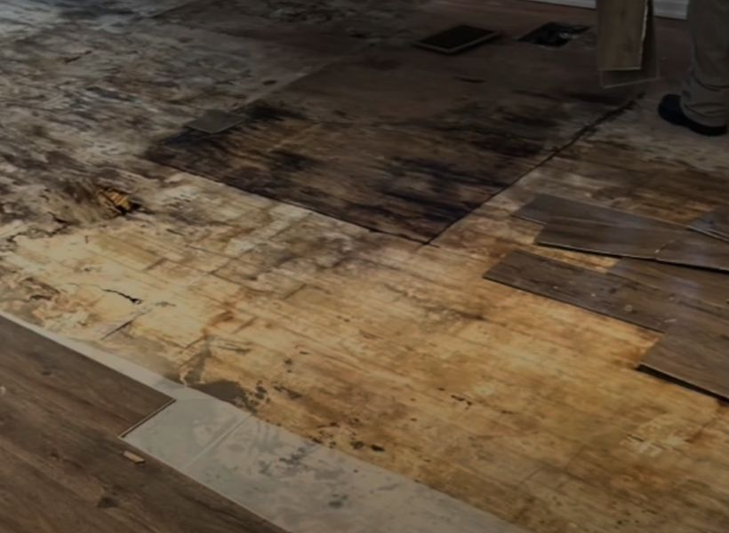affected wooden flooring after flooding
