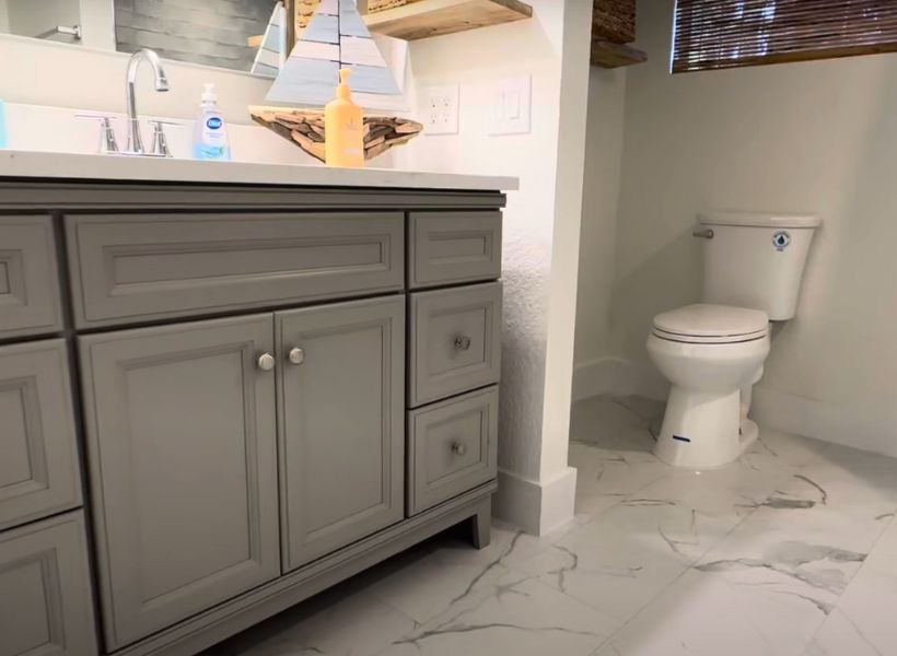 bathroom flood damage - after