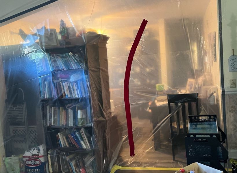 containment barriers set up