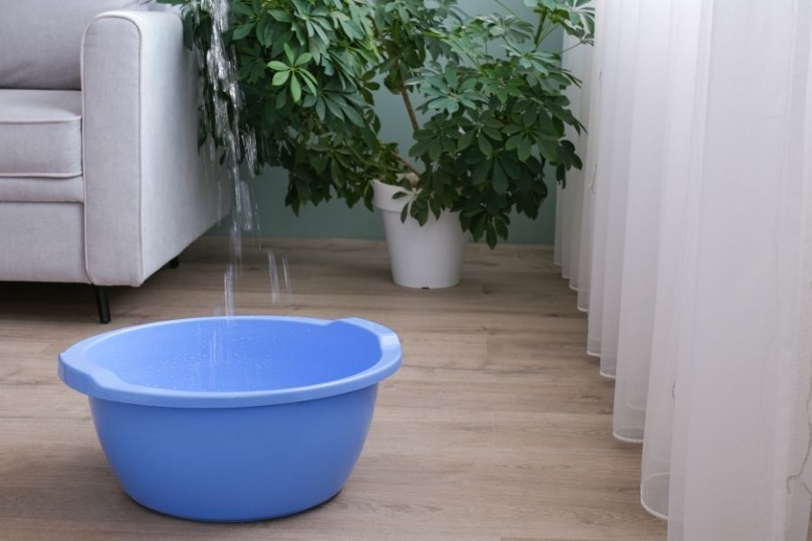 Water leak from HVAC system causing damage in residential home