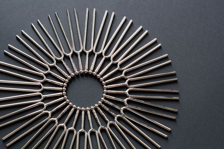 Piano Tuning forks in a circle