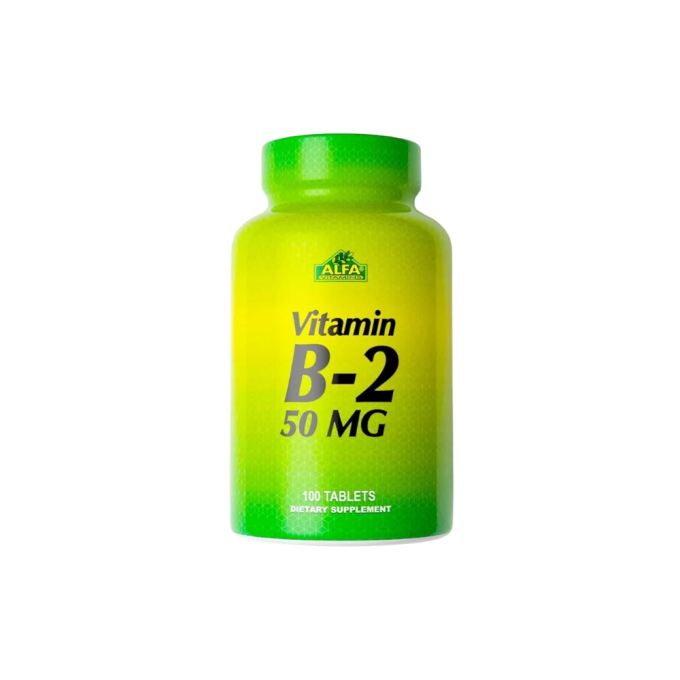 Vitamina B2 (riboflavina) 50 mg 100 tabletas Alfa Vitamins