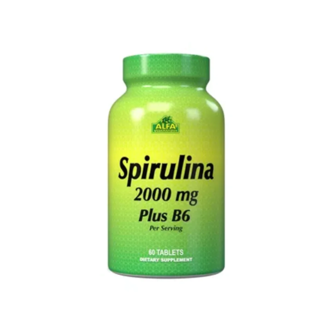 Spirulina 2000 mg + B6 60 tabletas Alfa Vitamins