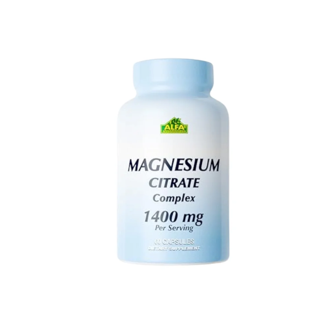 Citrato de magnesio 1400 mg 60 cápsulas Alfa Vitamins