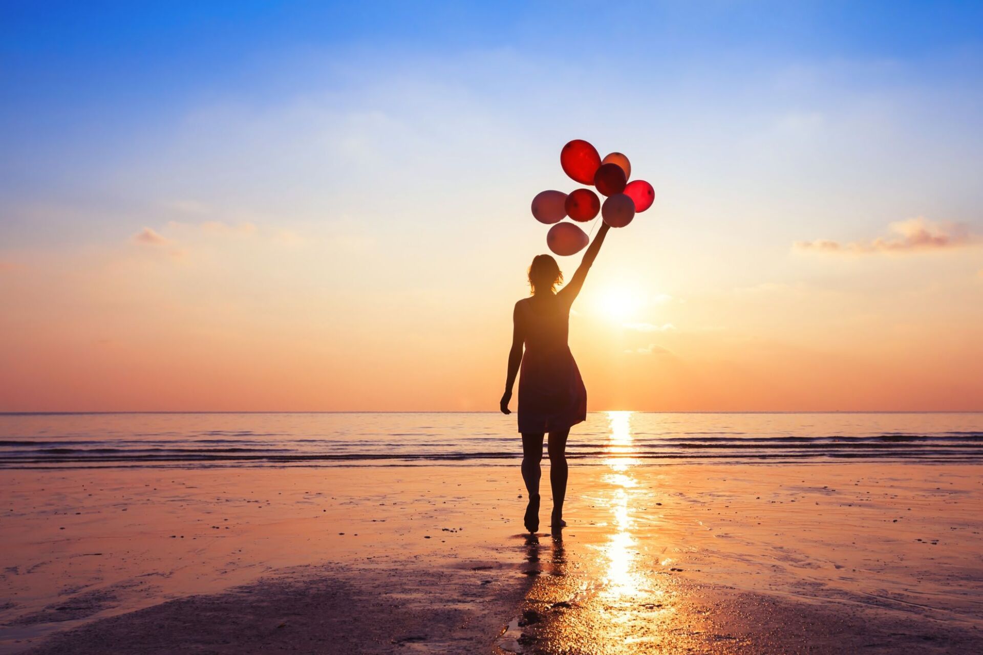 Donna con palloncini