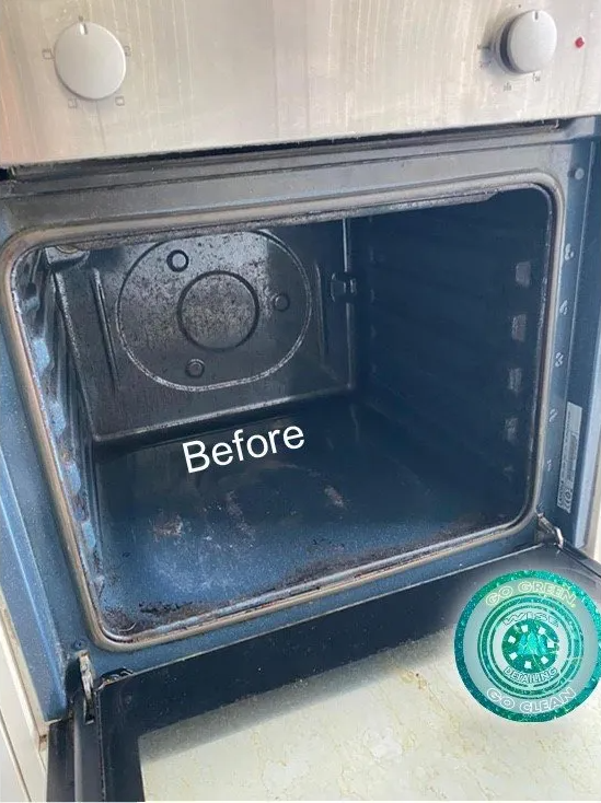 The inside of an oven is dirty and needs to be cleaned.