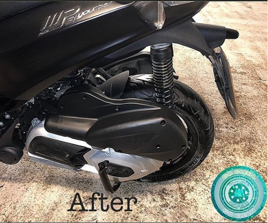 A picture of a motorcycle with the words after on the bottom