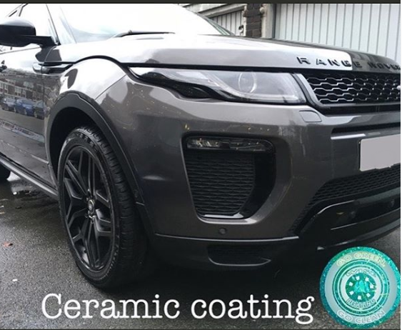 A range rover with ceramic coating on it