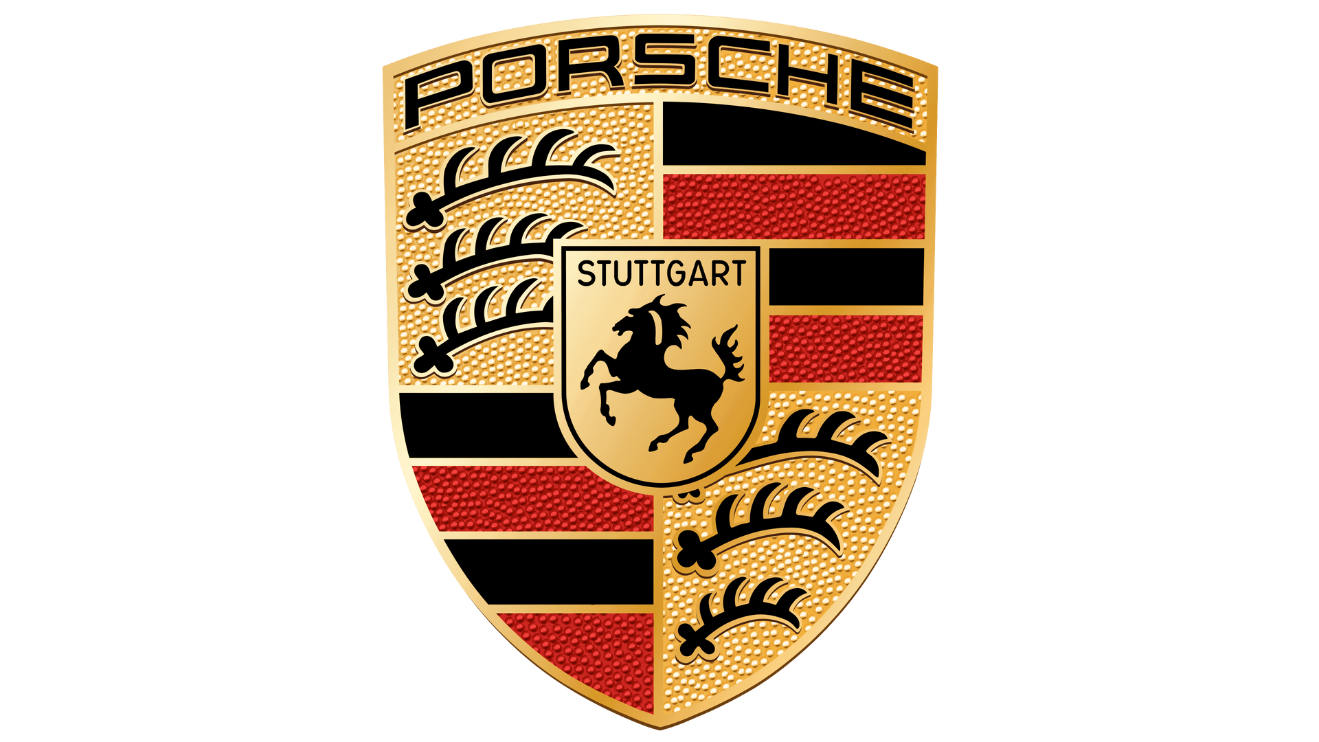 Stemma Porsche: scudo dorato con la scritta
