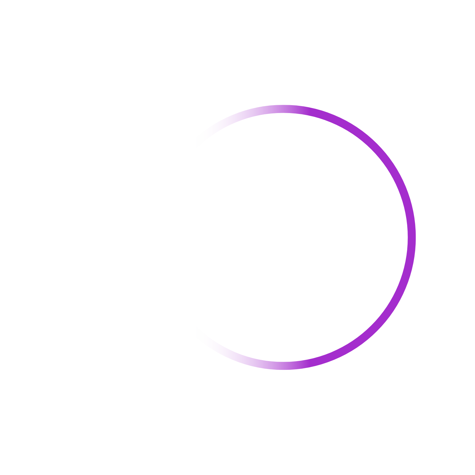 Biografikas. Logo with a purple circle with a gradient is on a white background .