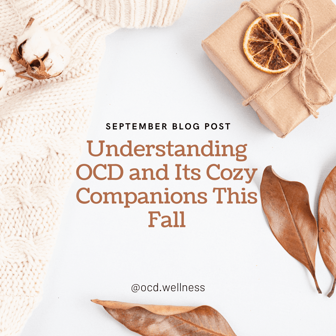 Blog post graphic: cream sweater, gift, leaves; text reads