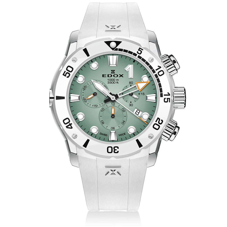 Silver Edox Watch With Green Face— Watch Shop in Mooloolaba