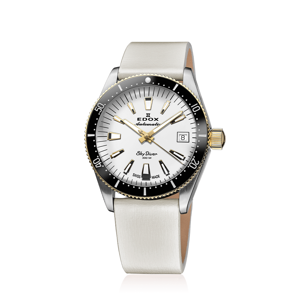 Edox White Leather Watch — Watch Shop on the Sunshine Coast