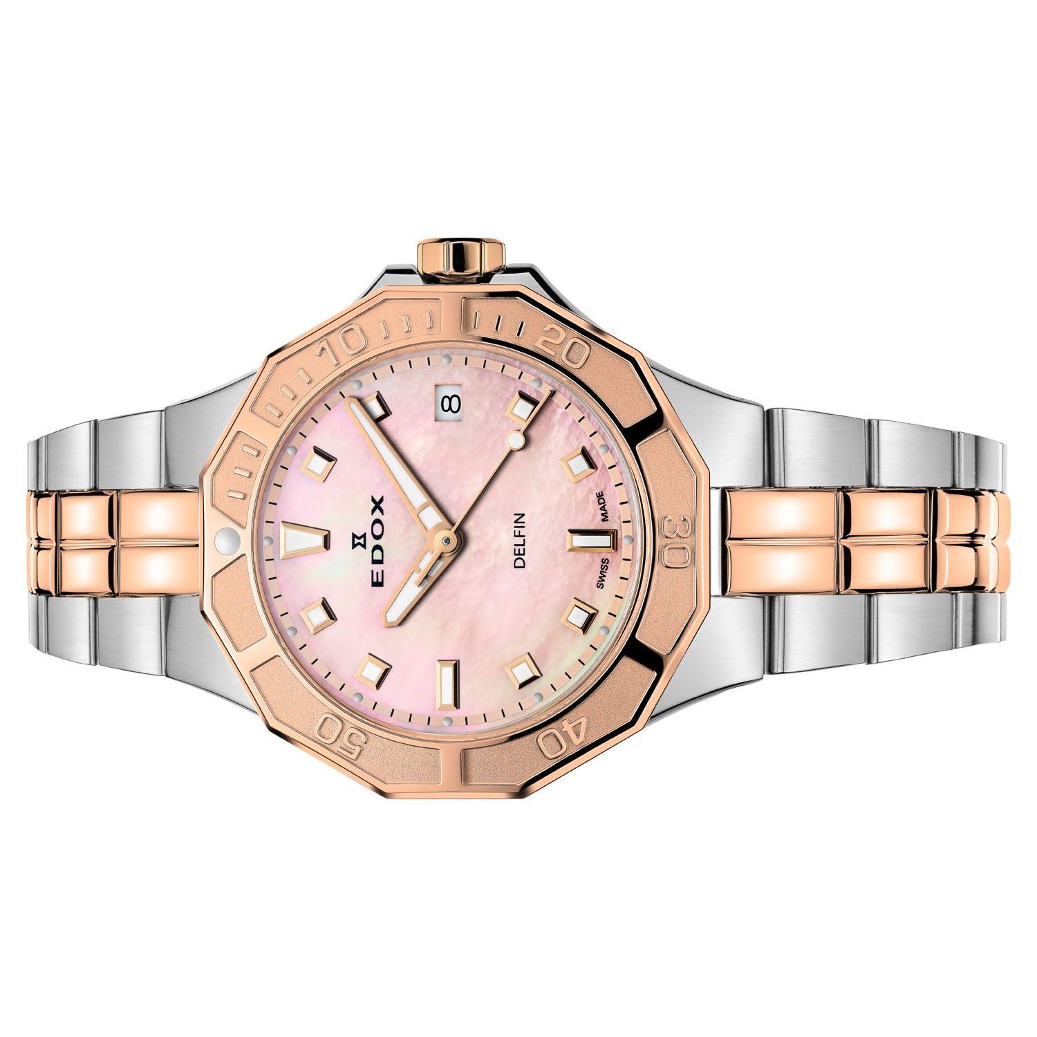 Ladies Edox Watch With Pink Face