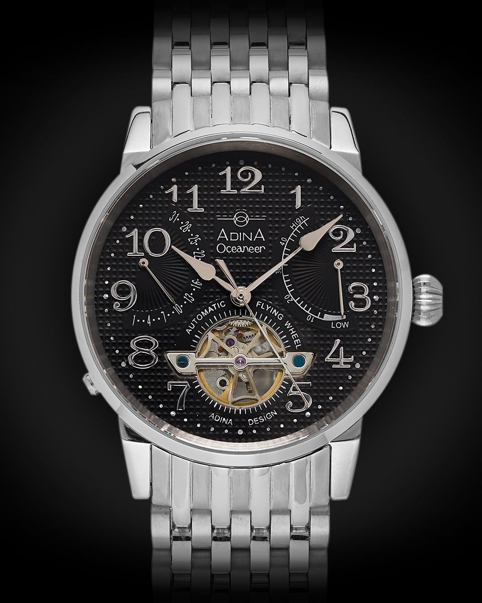 Men's Silver Watch With Black Face — Watch Shop on the Sunshine Coast