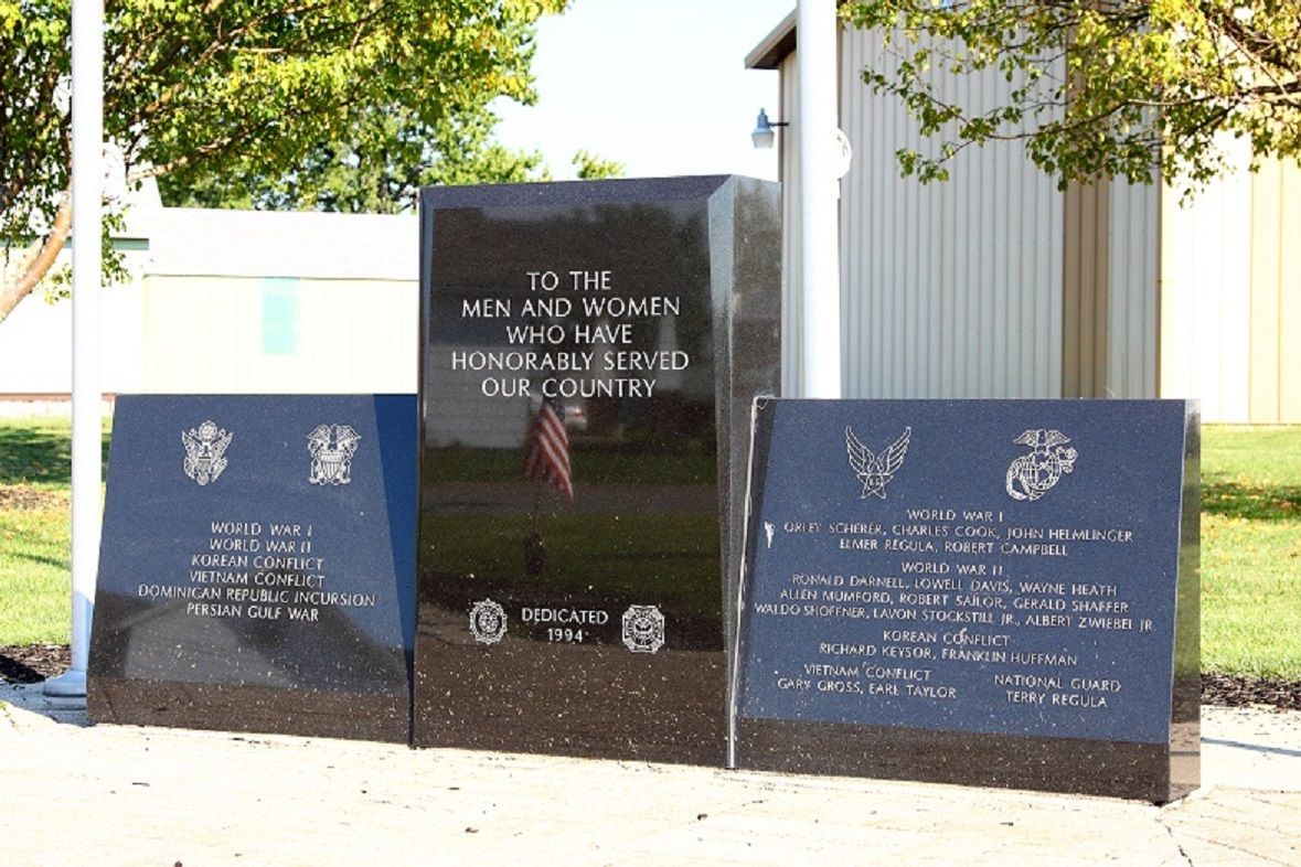 Veterans Memorial Park's memorial stone.