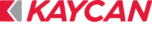 Un logo Kaycan rouge et blanc sur fond blanc