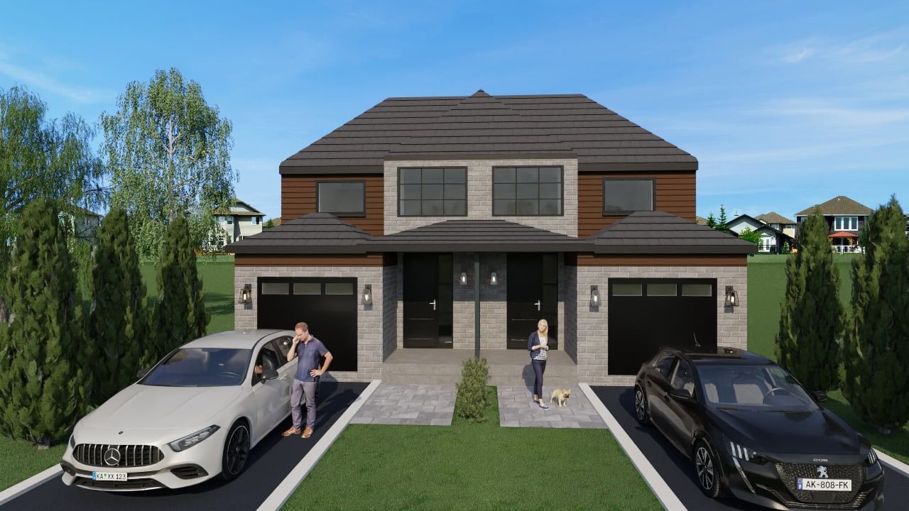 Quelques voitures sont garées devant une maison.