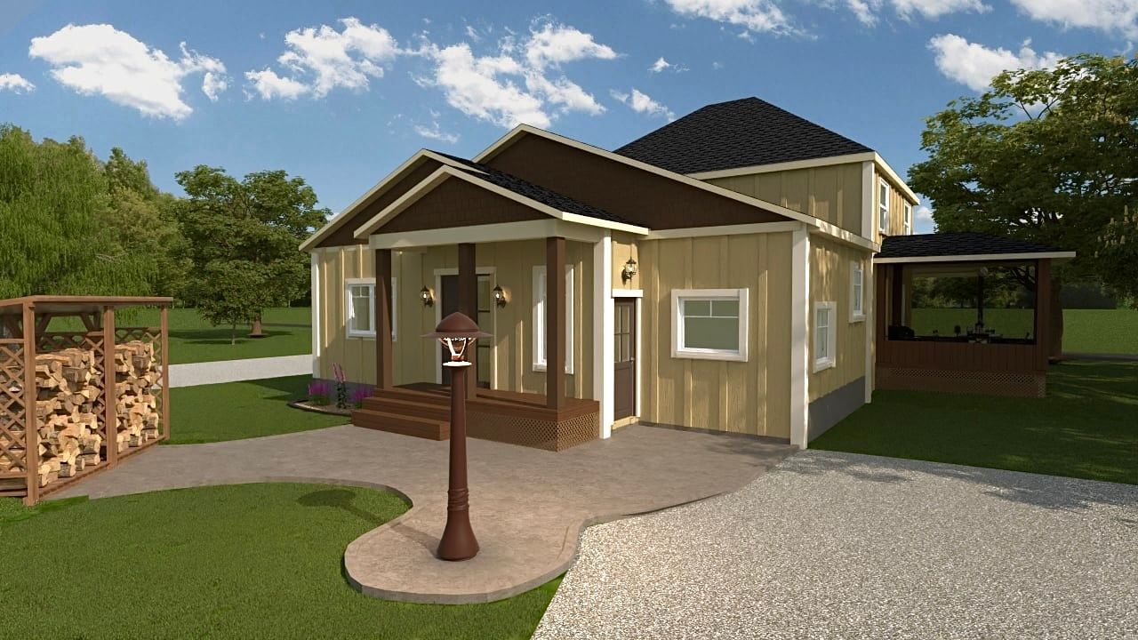 Une maison avec une boîte aux lettres devant