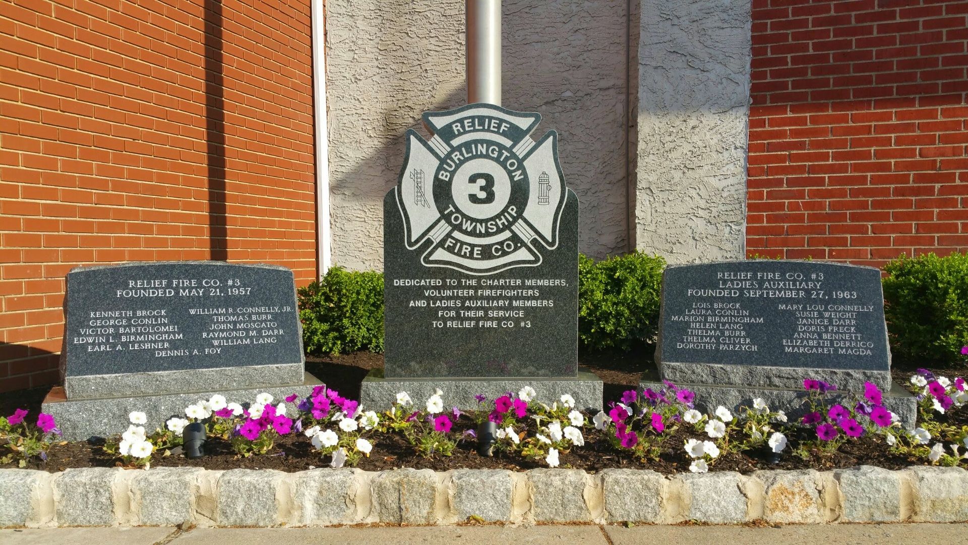 A memorial with the number 3 on it