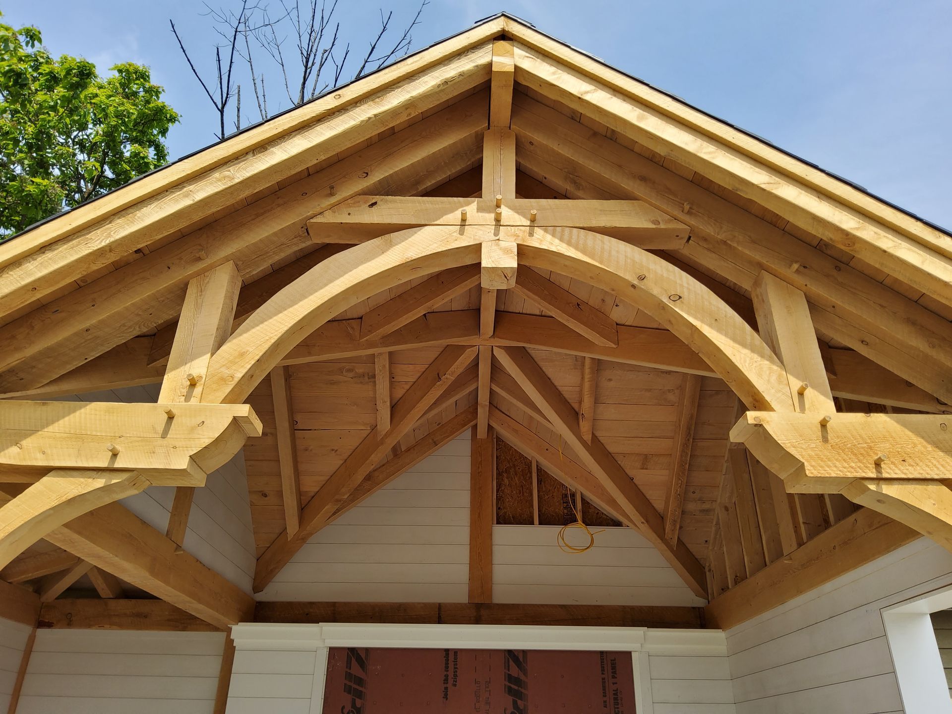 Custom timber frame home Michigan. 