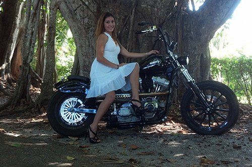 Girl Modeling Motor - Motor Cycle Maintenance in Venice, FL