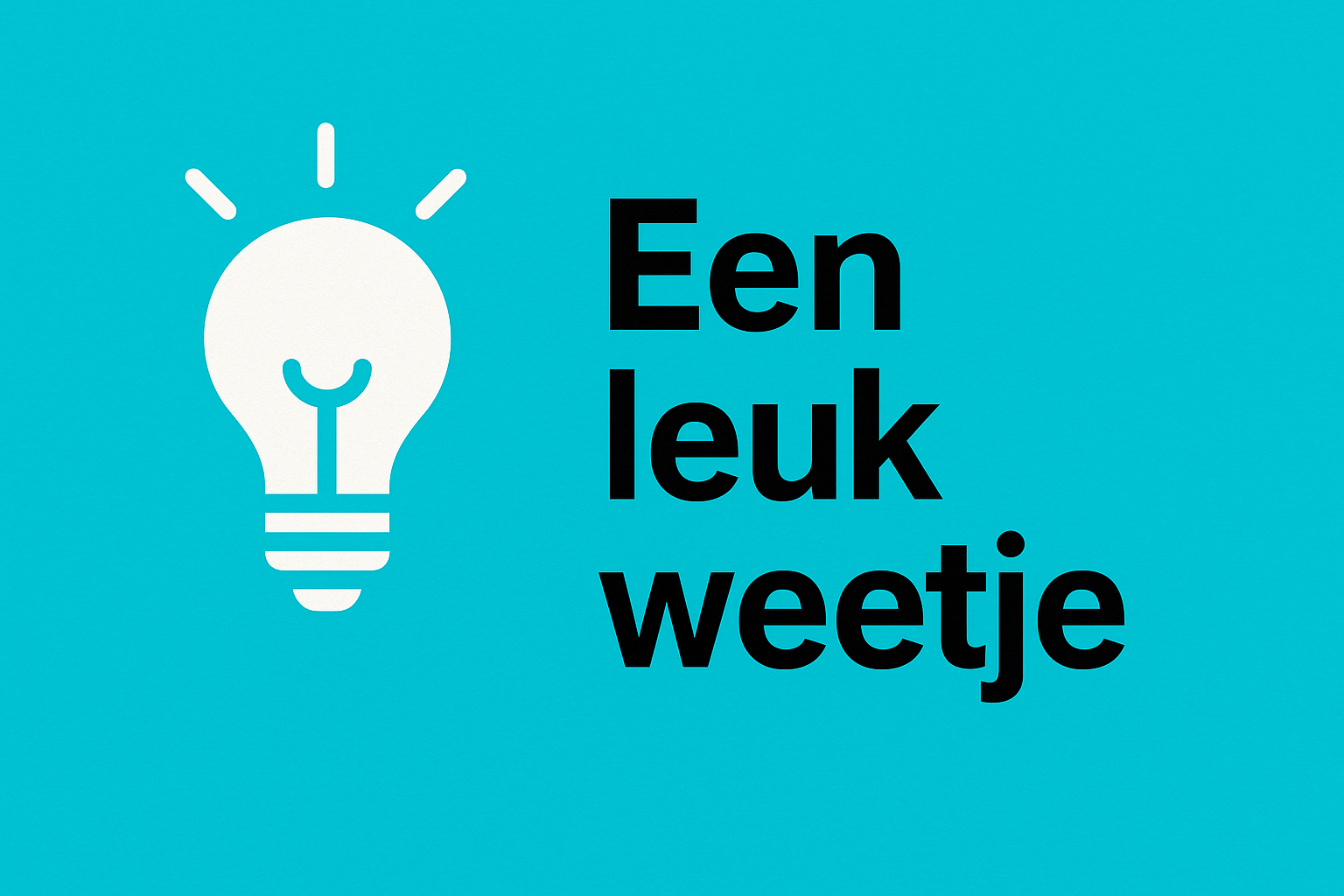 A blue background with a light bulb and the words een leuk weetje.