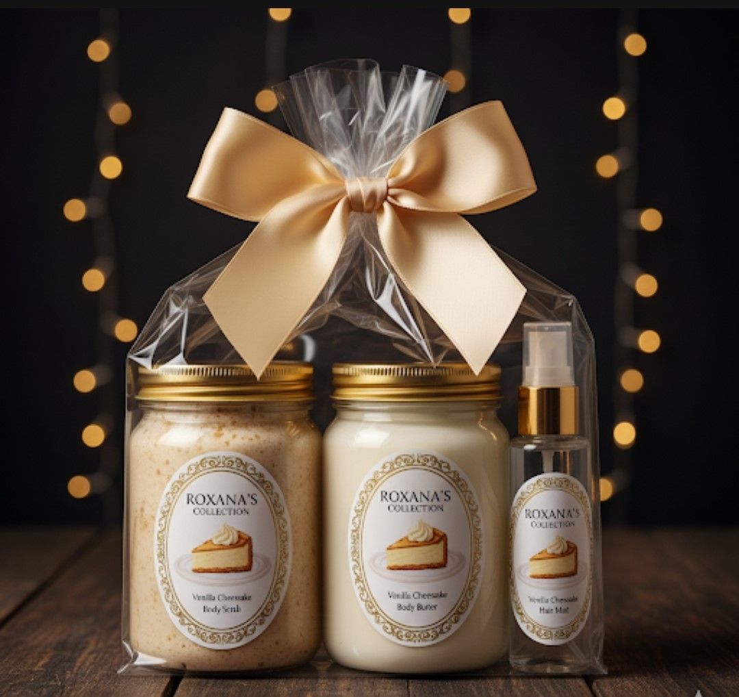 Vanilla Cheese Cake body butter and body scrub set , 8 oz. | Roxanna'$ Collection'$