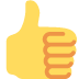 A yellow thumbs up emoji on a white background.