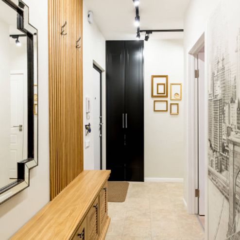 Hallway With Wooden Dresser