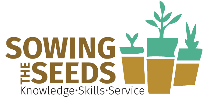 a logo for sowing the seeds knowledge skills service