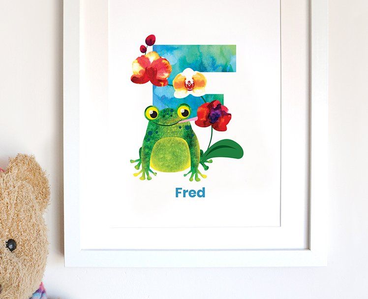 Personalised Frog Watercolor Artwork Print