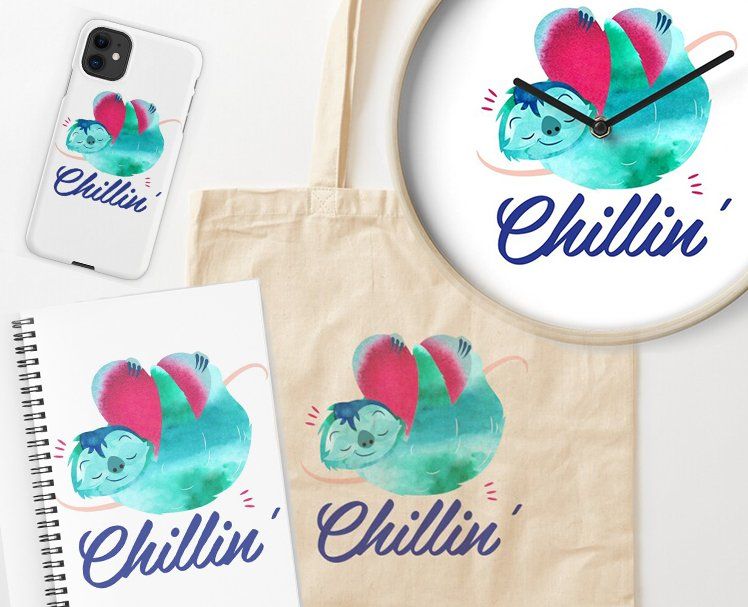 Chillin Sloth Design