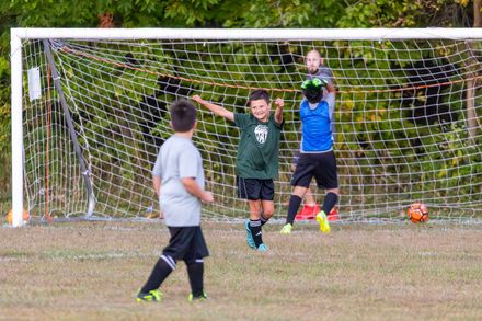 Children playing soccer for Pendleton FC