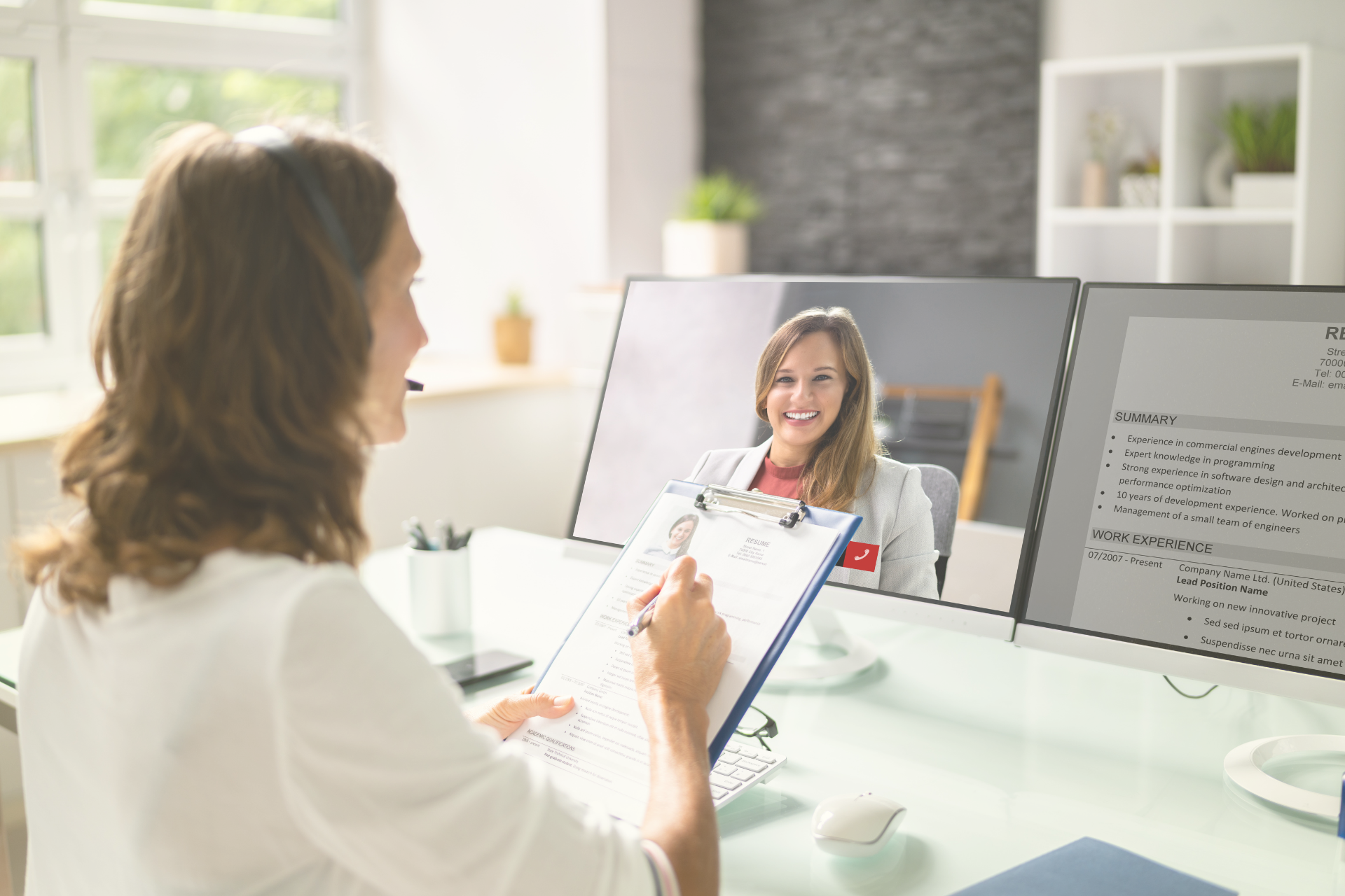 a group of people are sitting around a table having a meeting .