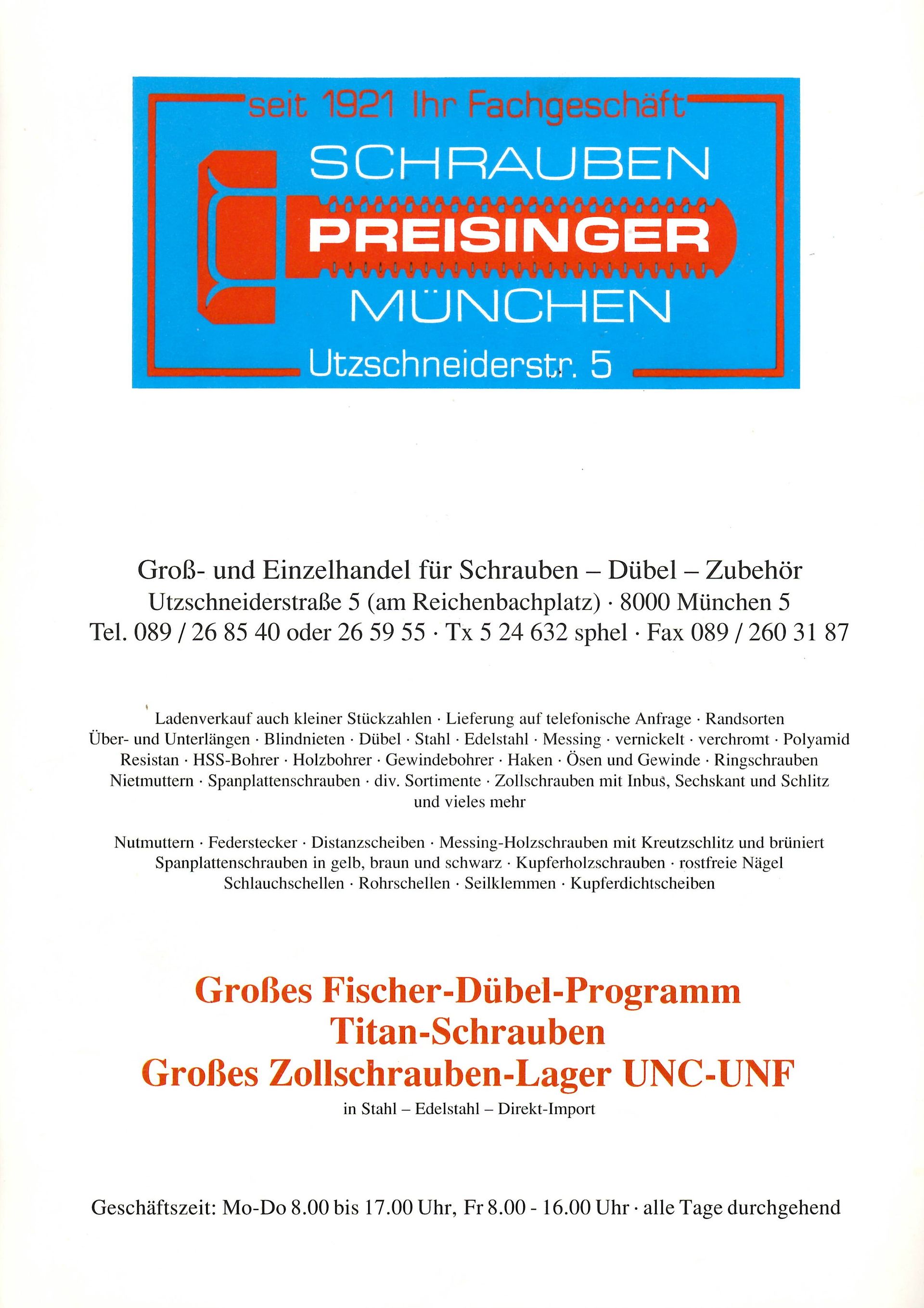 Chronik Schrauben-Preisinger