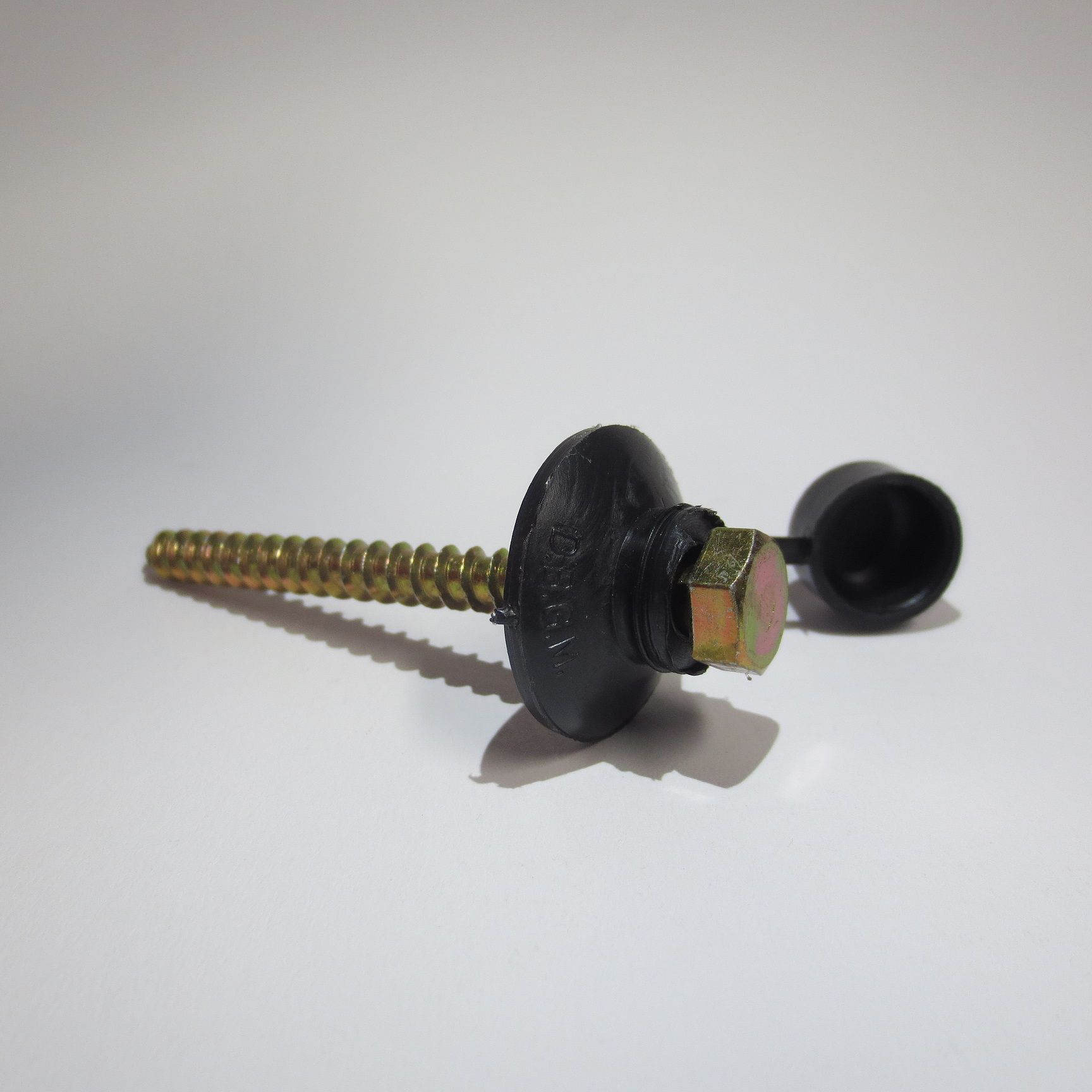 Sechskantschraube mit passender Abdeckkappe, gelb verzinkt in M 7