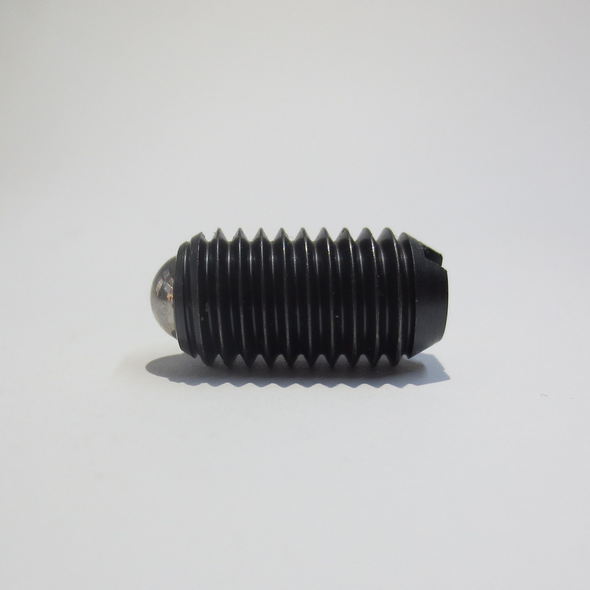 federndes Druckstück, mit Kugel und Schlitz, M 3 - M 16 in Stahl brüniert und Edelstahl A2