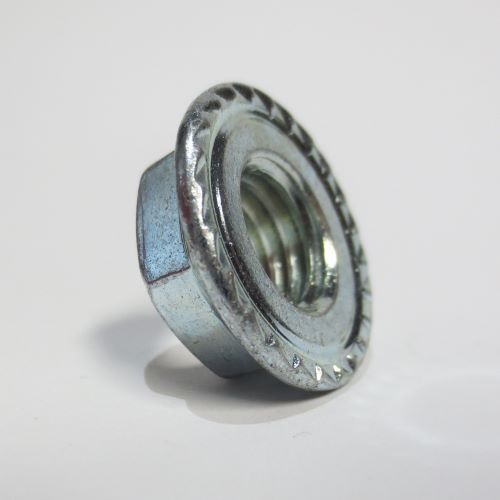 ~DIN 6923 verzahnt, 
M 3 - M 12, in Stahl Güte 8 verzinkt oder Edelstahl A2
(weitere Varianten auf Anfrage)