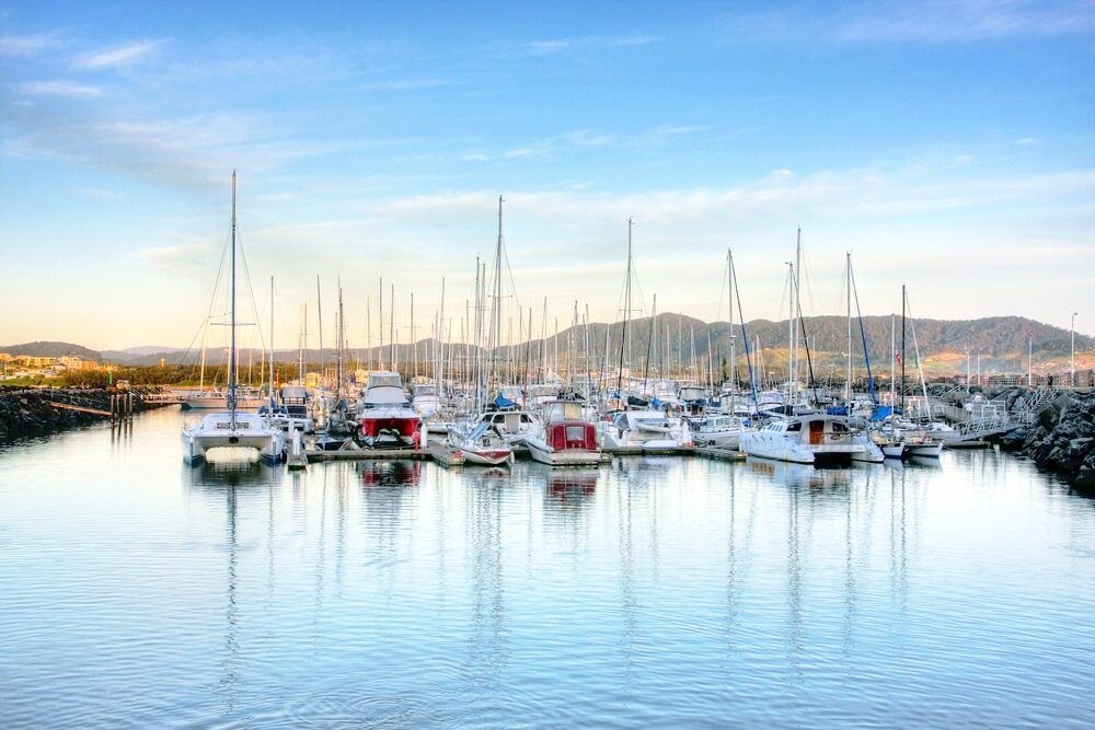 Sailboats Docked in a Harbor — Premier Removals & Storage In Coffs Harbour, NSW