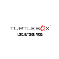 The logo for turtlebox is loud , outdoor , audio.