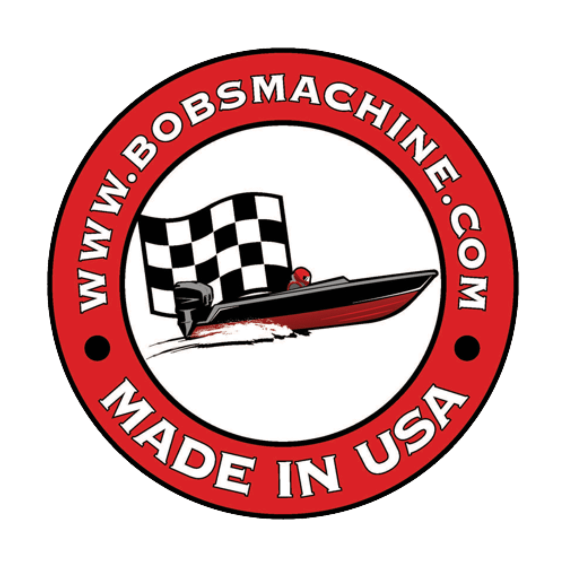 The bobs machine logo is made in the usa