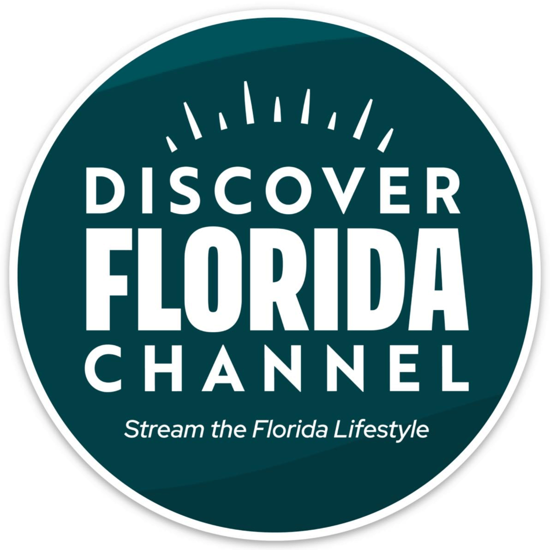 A logo for the discover florida channel stream the florida lifestyle