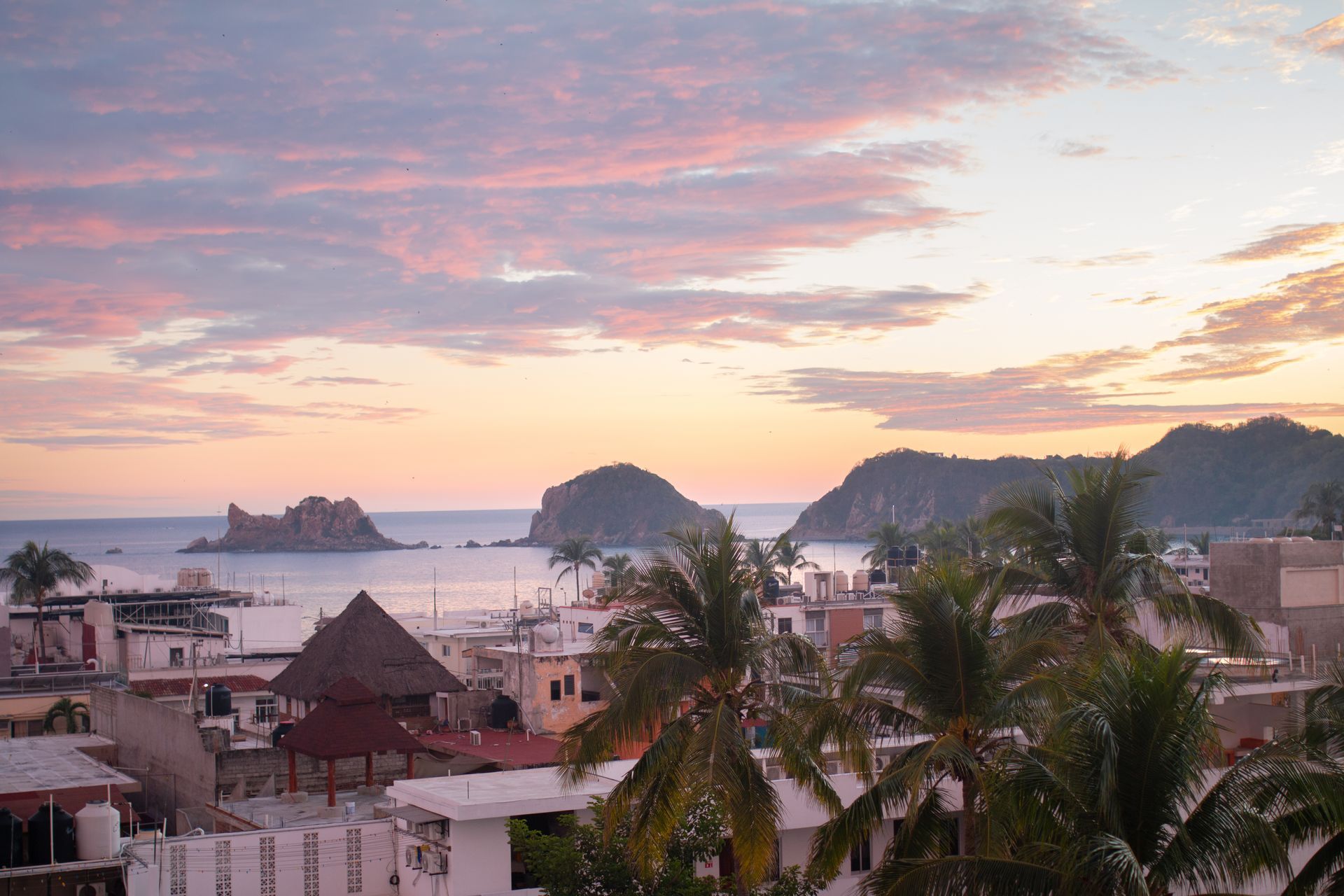 Paisaje del atardecer 