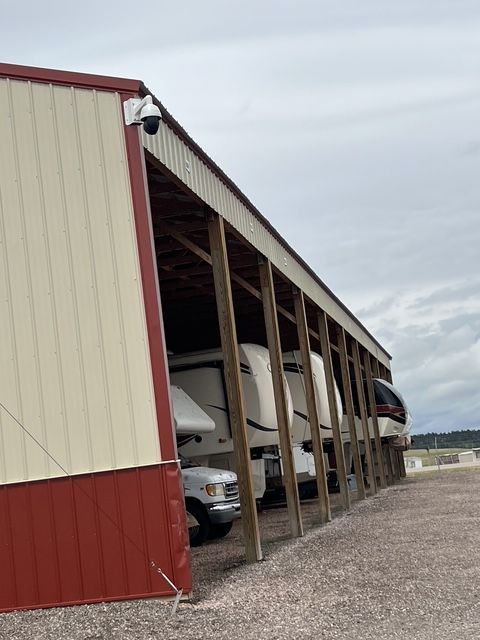 Empty metal storage unit 