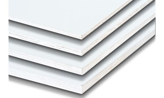 LUMBOprime Interieur 9, 12, 15 en 18 mm. Plaatafm. 250x122cm, 2-Zijdig 80 Mu Wit Gegrond FSC Mix Credit