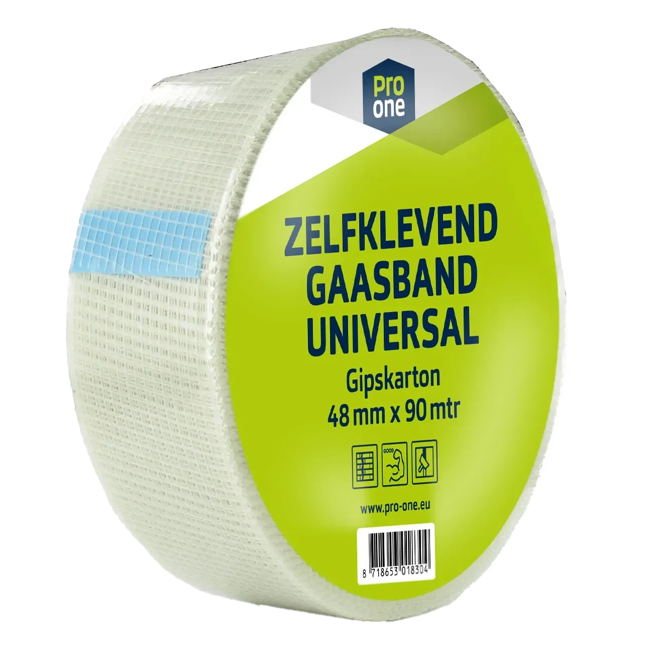 Glasvezeltape / gaasband, Neutraal 48mm.  90m. rol