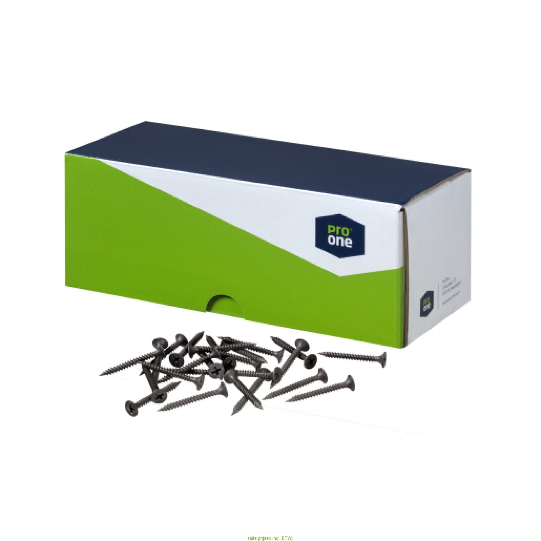 Pro One Snelbouwschroef 3.5x25mm. 1000st. Fijne draad, Gefosfateerd